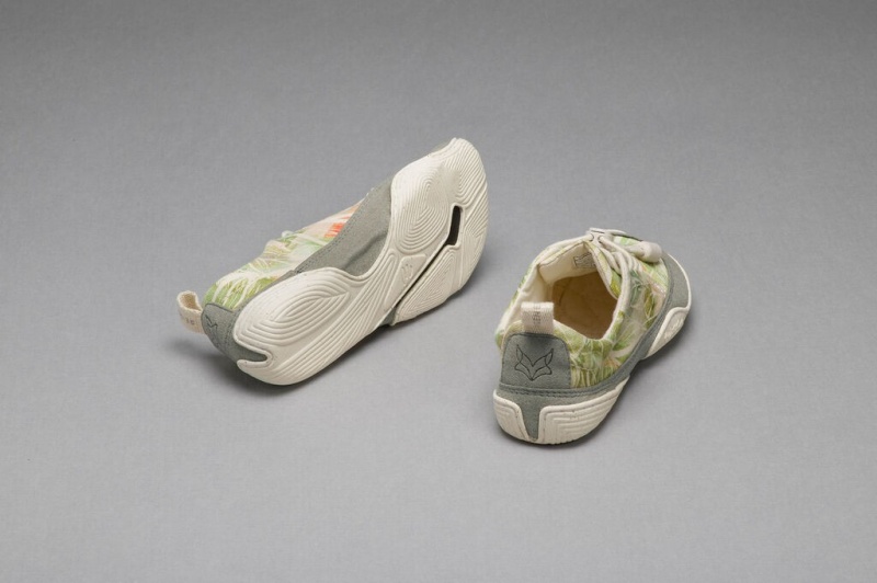 Green / Cream / Grey Kids' Wildling Vena Barefoot Shoes | UK-BLMDFW091