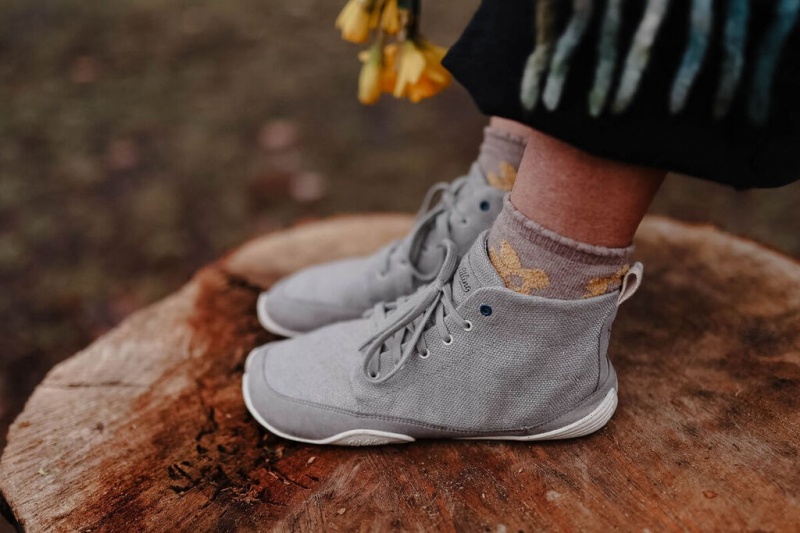 Grey Women's Wildling Siebenschläfer (Dormouse) Refoxed Barefoot Shoes | UK-IEQOHV812